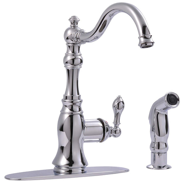 Fontaine Bellver 2 or 4 Hole Single Handle Traditional Kitchen Faucet Italia Faucets Inc